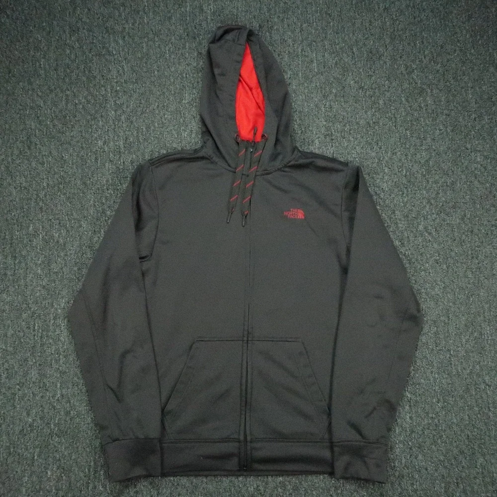 The North Face Hoodie Mens Medium Gray Full Zip Pockets Hooded Hiking Outdoors